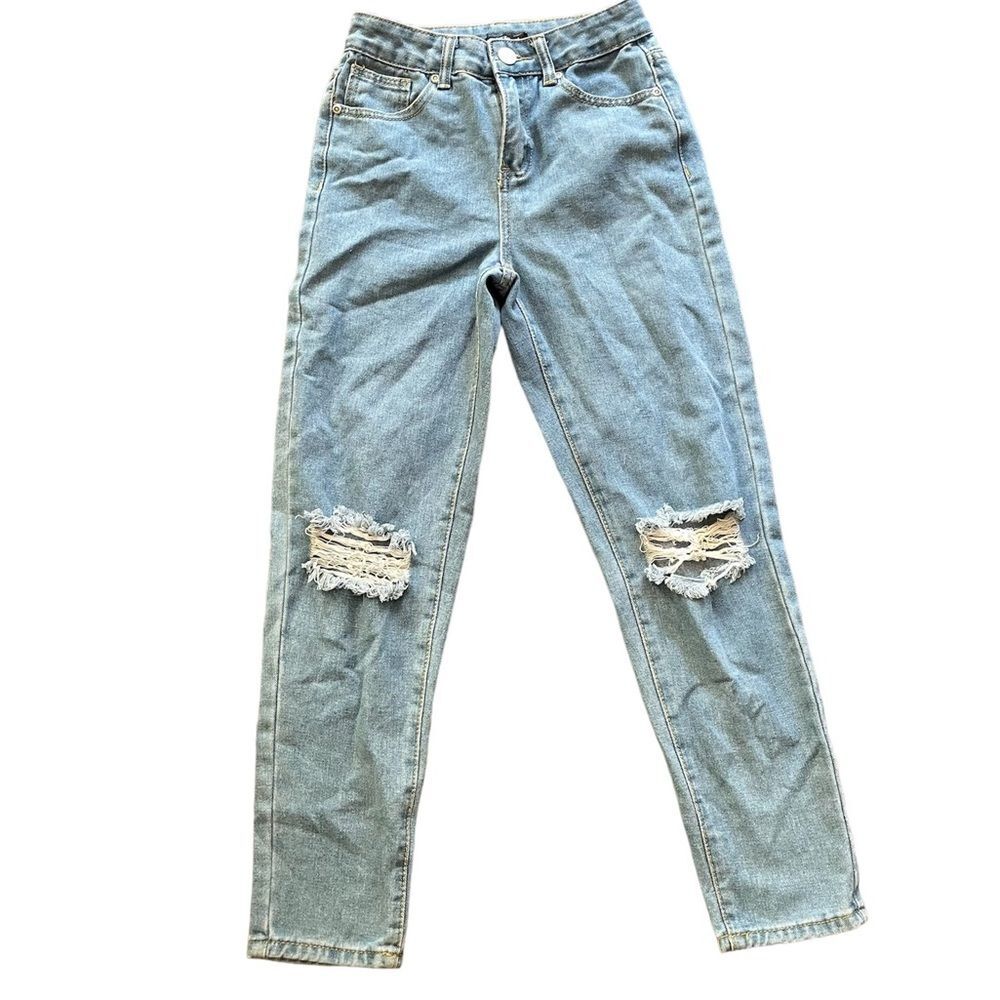 Nasty Gal Distressed High Waist Boyfriend Jean | Sz 0